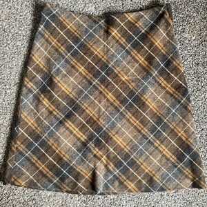 Plaid Brown and Gray Women's Skirt